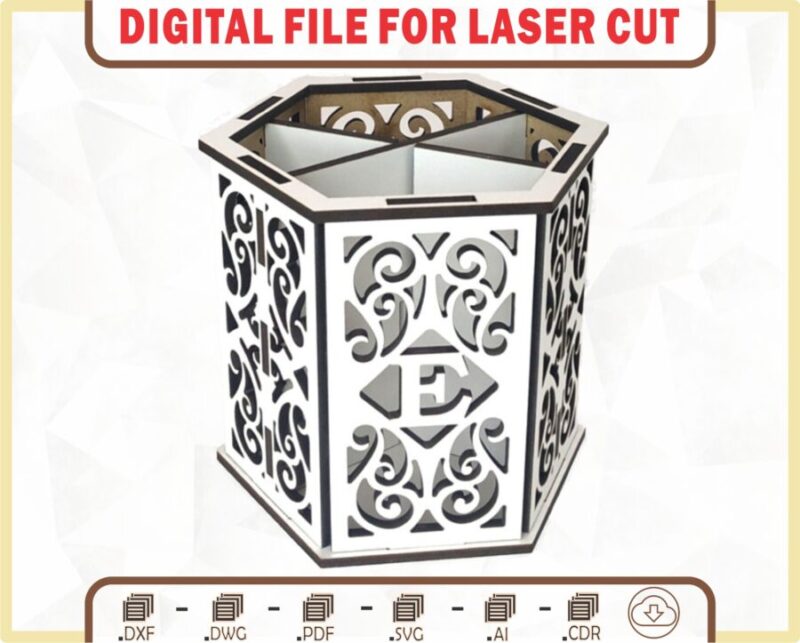 P1 Portalapiceros Personalizado de Corte Láser - Organizador de Escritorio Creativo y Único - Imagen 1