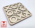 Juego de 3 en Raya para Corte Láser CNC en Madera y Acrílico - Diversión Creativa Asegurada