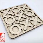 Juego de 3 en Raya para Corte Láser CNC en Madera y Acrílico - Diversión Creativa Asegurada