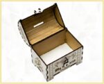 Alcancía baúl de tesoro personalizada con corte láser - Regalo creativo y único - Imagen 2