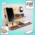 Organizador de Mesa Multifuncional para Celular, Gafas y Reloj - Plantillas de Corte Láser