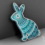 Conejito de Pascua 3D para Corte Láser - Plantilla Decorativa para Manualidades y Regalos Creativos