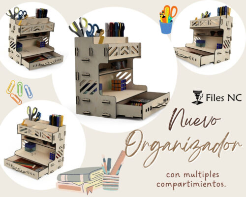 Organizador de Escritario T3 para Corte Láser - Diseño Personalizado y Funcionalidad Optimizada