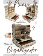Organizador de Escritorio T2 para Corte Láser - Diseño Personalizable y Funcional