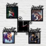 Cuadro de Fotos con Reloj Cuadrado para Corte Láser - Decoración Personalizada y Original