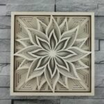 Mándala de flor multicapa decorativo para corte láser | Arte y diseño para decoración interior