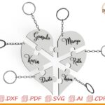 Llavero familiar personalizado para corte láser - Regalos únicos y creativos