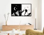 Cuadro de pared de montaña día y noche para corte láser - Decoración única y personalizada - Imagen 3