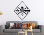 Decoración de Pared Montaña Sol y Luna | Arte de Pared en Corte Láser para Hogar y Oficina - Imagen 3