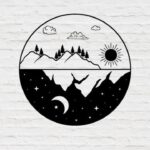 Silueta Circular Día y Noche - Decoración Creativa de Corte Láser para Hogar