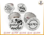 Caja Redonda Personalizada para el Día de la Madre - Diseño para Corte Láser - Imagen 4