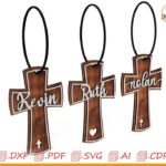 Cruz de Comunión Personalizada para Corte Láser - Nombres Editables y Diseño Único