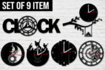 Paquete de Siluetas de Relojes para Corte Láser - Archivos digitales optimizados
