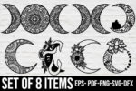 Siluetas Decorativas de Luna para Corte Láser - Paquete de Diseño Único y Creativo