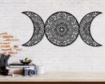 Archivo de corte láser de Mandala decorativa de luna llena para manualidades y decoración