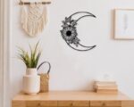Corte láser decorativo de luna y flor para manualidades y proyectos creativos - Imagen 4