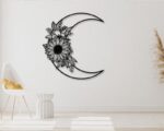 Corte láser decorativo de luna y flor para manualidades y proyectos creativos - Imagen 3