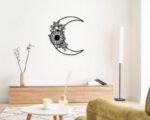 Corte láser decorativo de luna y flor para manualidades y proyectos creativos - Imagen 2