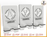 Soporte de Celulares Personalizado A-Z para Corte Láser - Diseño Único y Funcional