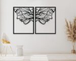 Cuadro decorativo de pareja en ramas para corte láser, arte moderno para pared