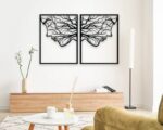 Cuadro decorativo de pareja en ramas para corte láser, arte moderno para pared - Imagen 3