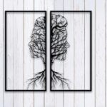 Cuadro Decorativo de Pared: Rostros Abstractos en Madera para Corte Láser Personalizado