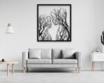 Cuadro para Corte Láser: Pareja Artesanal con Diseño de Ramas de Árbol Decorativas
