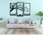 Silueta de Árbol en 3 Cuadros para Decoración de Interiores con Corte Láser Personalizado - Imagen 3