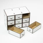 Organizador de Escritorio con Cajones - Archivos para Corte Láser, Gabinete Compacto y Funcional
