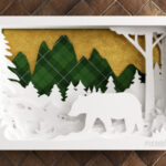 Corte Láser SVG en Capas 3D de Oso para Proyectos Creativos y Decorativos