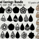 Paquete de aretes florales en SVG para corte láser CNC - Diseño exclusivo y versátil