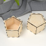 Caja Hexagonal Ranurada de Arte Láser para Decoración y Regalos Creative