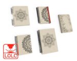 Cuaderno de madera con mandalas - Pack de 3 Notebooks artesanales únicos