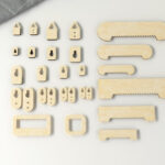 Juego de colgadores de cuadros con dientes de sierra - Plantilla de corte láser para decoración y arte