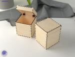 Caja cuadrada con bisagras para corte láser - Diseño personalizado y decorativo - Imagen 3