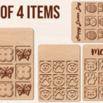 Paquete de plantillas láser para juegos 3 en raya - Diseño personalizable y fácil de usar