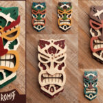 Corte láser SVG de máscara tribal en 3D, diseño tiki para proyectos creativos y decorativos