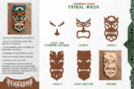 Corte láser SVG de máscara tribal en 3D, diseño tiki para proyectos creativos y decorativos - Imagen 8