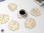 Posavasos de hojas tropicales para corte láser - Diseño exclusivo y personalizable