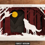 Corte láser SVG 3D: Lobo multicapa para decoración y manualidades