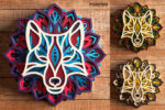 Lobo Mandala 3D SVG para Corte Láser - Archivo para Decoración y Manualidades - Imagen 6