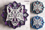 Lobo Mandala 3D SVG para Corte Láser - Archivo para Decoración y Manualidades