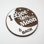 Corte láser SVG Día de la Madre - "Te amo hasta la luna" Diseño Creativo para Personalizar