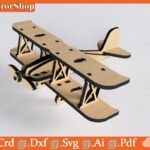 Plantilla Digital de Corte Láser CNC de Avión para Proyectos Creativos Personalizados