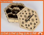 Caja hexagonal con compartimentos para corte láser MDF - Organizador de objetos pequeños elegante y práctico