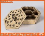 Caja hexagonal con compartimentos para corte láser MDF - Organizador de objetos pequeños elegante y práctico - Imagen 2
