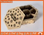 Caja hexagonal con compartimentos para corte láser MDF - Organizador de objetos pequeños elegante y práctico - Imagen 5