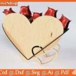 Cesta de Amor en Corazón para Corte Láser CNC - Diseño Personalizado y Único