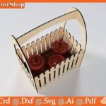 Cesta de Flores para Corte Láser | Diseño Exclusivo CNC para Decoración y Regalos