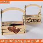 Cestas decorativas SVG para corte láser | Canastas de almacenamiento personalizadas